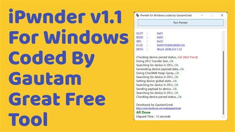 iPwnder For Windows Coded By Gautam Great Free iPwndfu Window Tool. . Ipwnder for windows coded by gautamgreat v1 1